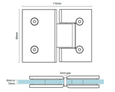 Brushed Nickel Shower Screen Hinge Glass to Glass hinge